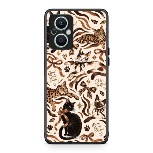 Θήκη Oppo Reno7 Lite Wild Cats and Animal Print Collage από τη Smartfits με σχέδιο στο πίσω μέρος και μαύρο περίβλημα | Oppo Reno7 Lite Wild Cats and Animal Print Collage case with colorful back and black bezels