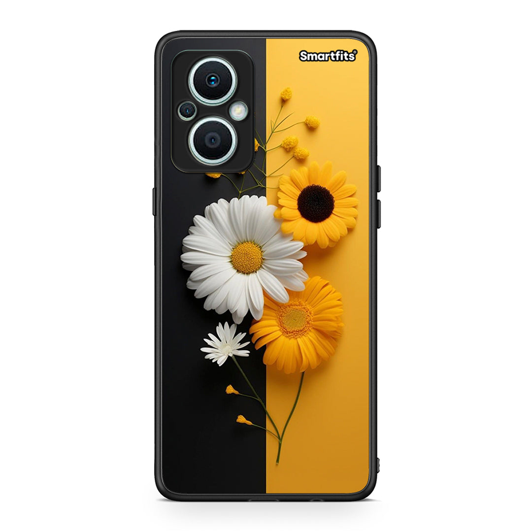 Θήκη Oppo Reno7 Lite Yellow Daisies από τη Smartfits με σχέδιο στο πίσω μέρος και μαύρο περίβλημα | Oppo Reno7 Lite Yellow Daisies Case with Colorful Back and Black Bezels