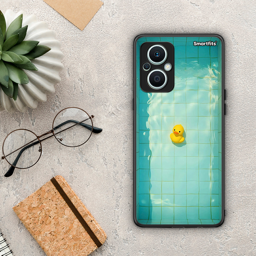 Θήκη Oppo Reno7 Lite Yellow Duck από τη Smartfits με σχέδιο στο πίσω μέρος και μαύρο περίβλημα | Oppo Reno7 Lite Yellow Duck Case with Colorful Back and Black Bezels