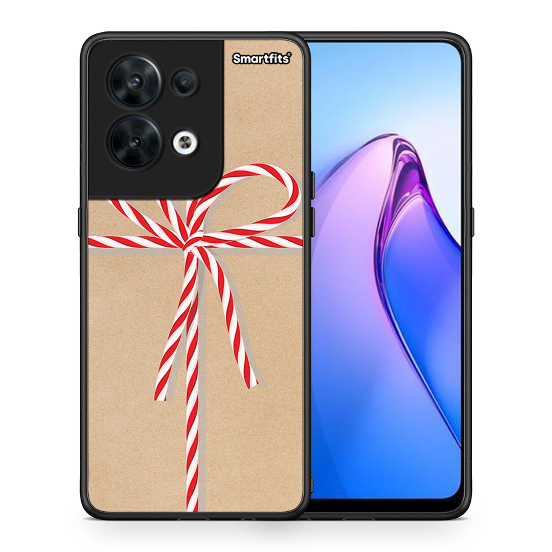 Θήκη Oppo Reno8 5G Christmas Gift από τη Smartfits με σχέδιο στο πίσω μέρος και μαύρο περίβλημα | Oppo Reno8 5G Christmas Gift Case with Colorful Back and Black Bezels