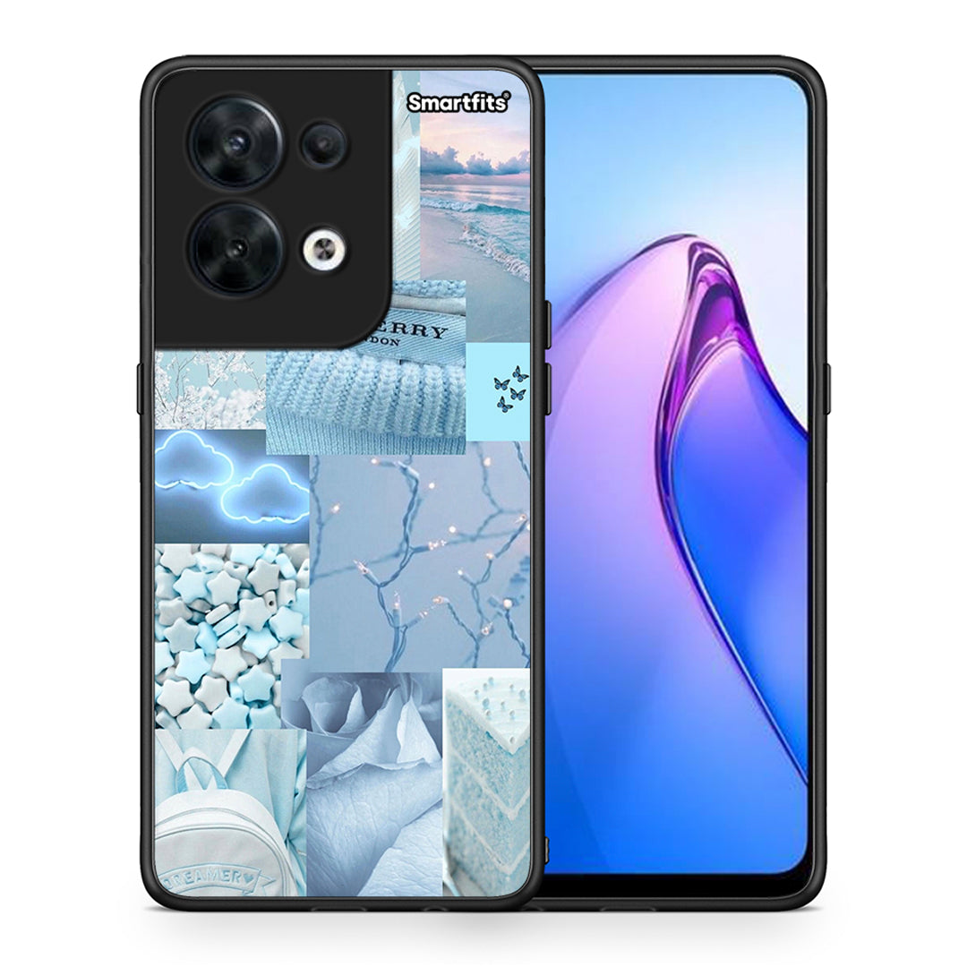 Θήκη Oppo Reno8 5G Ciel Aesthetic Collage από τη Smartfits με σχέδιο στο πίσω μέρος και μαύρο περίβλημα | Oppo Reno8 5G Ciel Aesthetic Collage Case with Colorful Back and Black Bezels