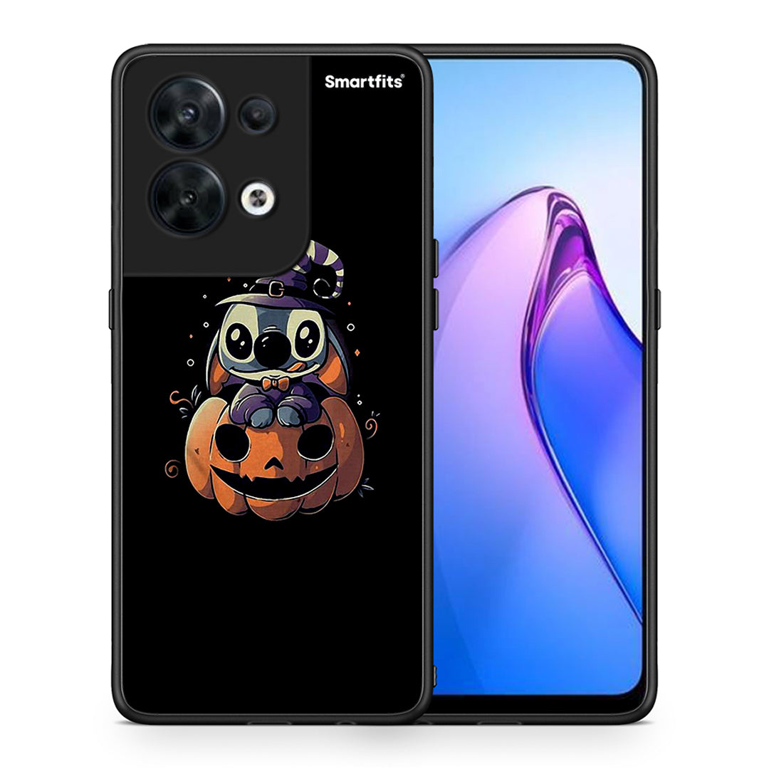 Θήκη Oppo Reno8 5G Halloween Stitch από τη Smartfits με σχέδιο στο πίσω μέρος και μαύρο περίβλημα | Oppo Reno8 5G Halloween Stitch Case with Colorful Back and Black Bezels