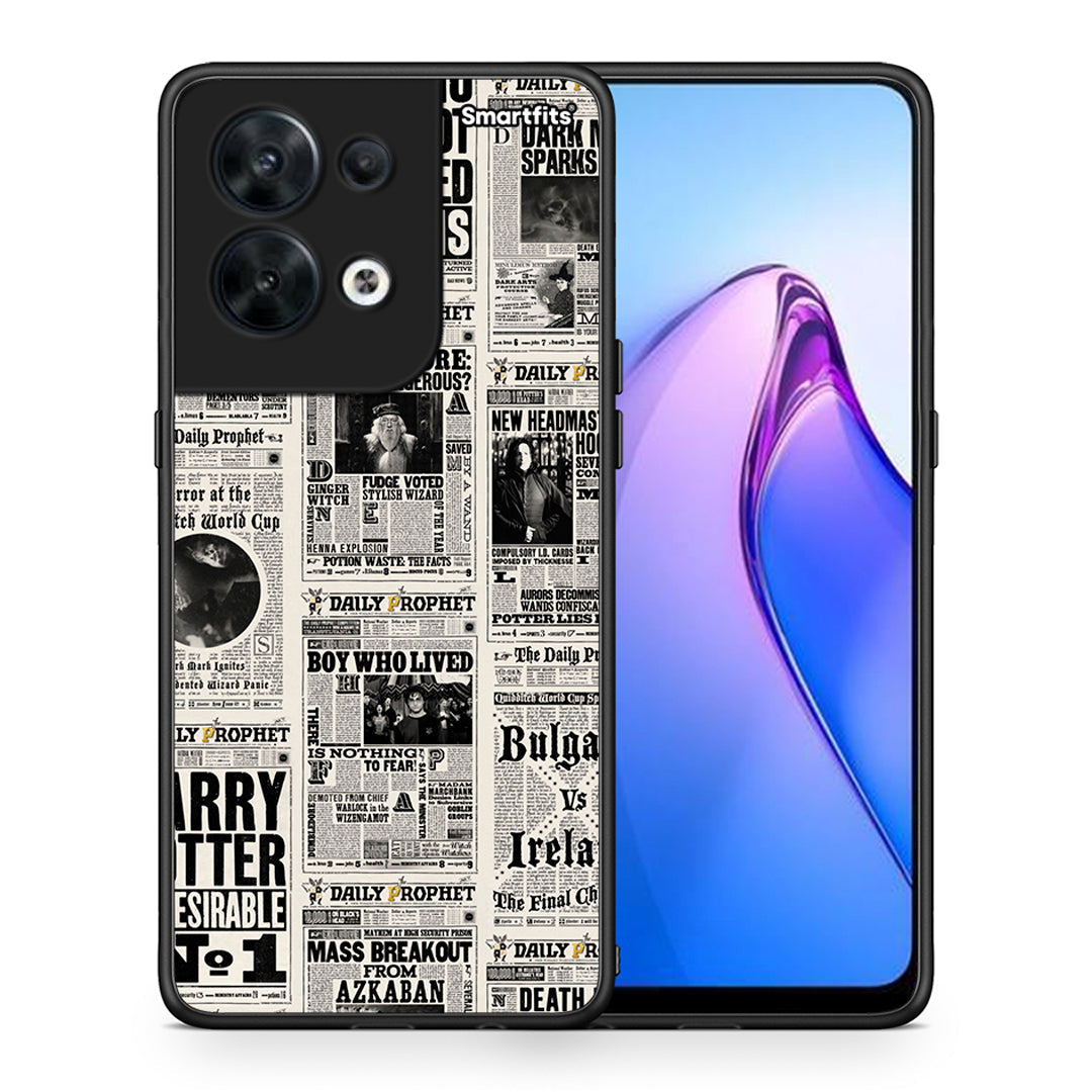 Θήκη Oppo Reno8 5G Harry Paper από τη Smartfits με σχέδιο στο πίσω μέρος και μαύρο περίβλημα | Oppo Reno8 5G Harry Paper Case with Colorful Back and Black Bezels