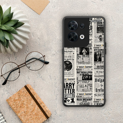 Θήκη Oppo Reno8 5G Harry Paper από τη Smartfits με σχέδιο στο πίσω μέρος και μαύρο περίβλημα | Oppo Reno8 5G Harry Paper Case with Colorful Back and Black Bezels