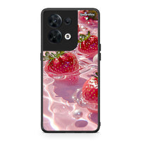Thumbnail for Θήκη Oppo Reno8 5G Juicy Strawberries από τη Smartfits με σχέδιο στο πίσω μέρος και μαύρο περίβλημα | Oppo Reno8 5G Juicy Strawberries Case with Colorful Back and Black Bezels