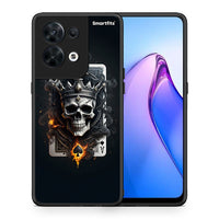 Thumbnail for Θήκη Oppo Reno8 5G Skull King Ace από τη Smartfits με σχέδιο στο πίσω μέρος και μαύρο περίβλημα | Oppo Reno8 5G Skull King Ace Case with Colorful Back and Black Bezels