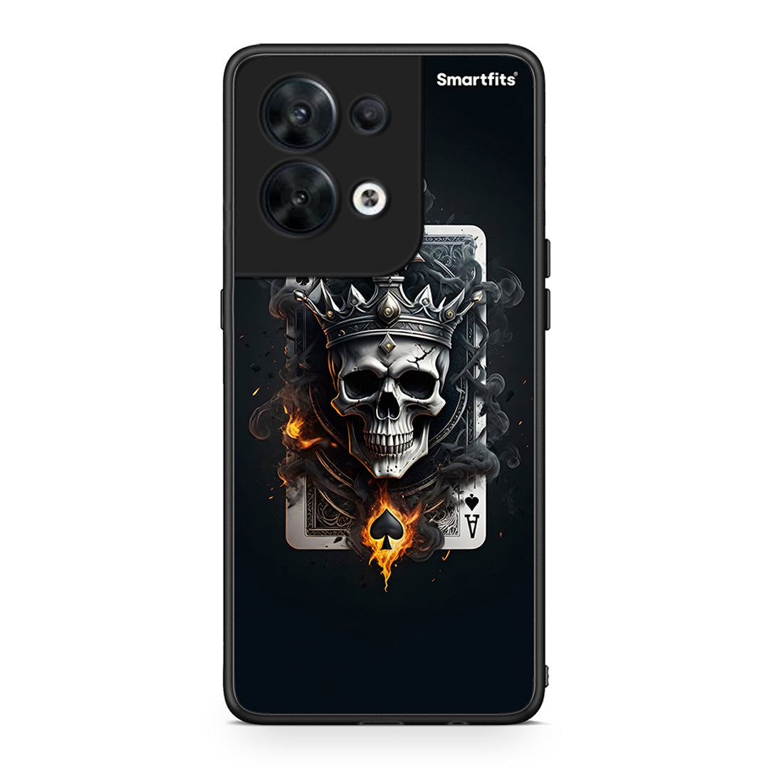 Θήκη Oppo Reno8 5G Skull King Ace από τη Smartfits με σχέδιο στο πίσω μέρος και μαύρο περίβλημα | Oppo Reno8 5G Skull King Ace Case with Colorful Back and Black Bezels