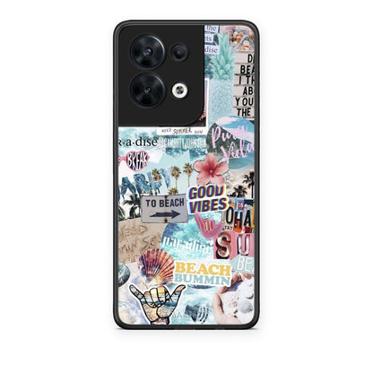 Θήκη Oppo Reno8 5G Summer Vibes από τη Smartfits με σχέδιο στο πίσω μέρος και μαύρο περίβλημα | Oppo Reno8 5G Summer Vibes case with colorful back and black bezels