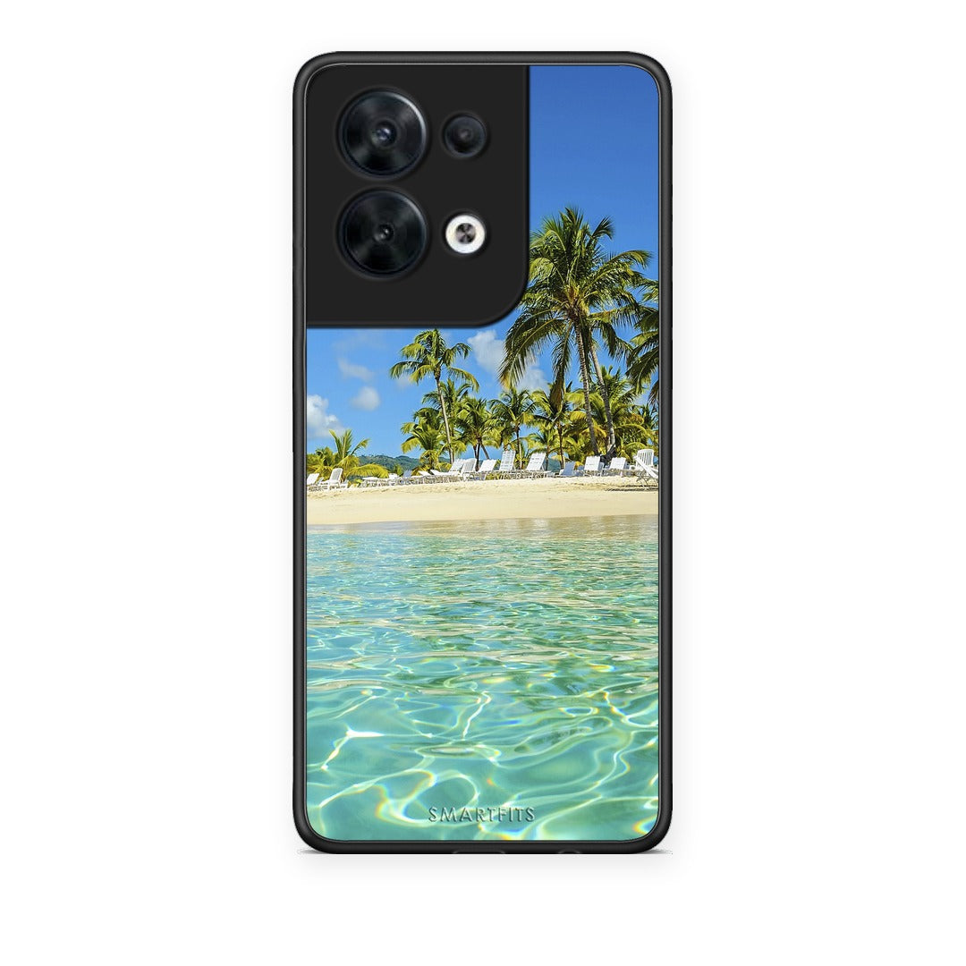 Θήκη Oppo Reno8 5G Tropical Vibes από τη Smartfits με σχέδιο στο πίσω μέρος και μαύρο περίβλημα | Oppo Reno8 5G Tropical Vibes case with colorful back and black bezels