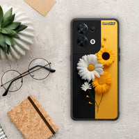 Thumbnail for Θήκη Oppo Reno8 5G Yellow Daisies από τη Smartfits με σχέδιο στο πίσω μέρος και μαύρο περίβλημα | Oppo Reno8 5G Yellow Daisies Case with Colorful Back and Black Bezels