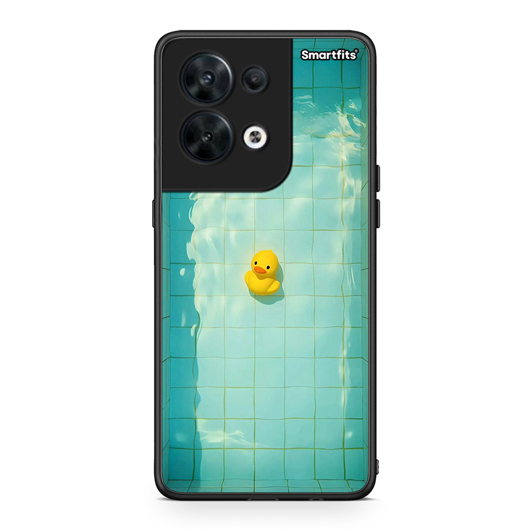 Θήκη Oppo Reno8 5G Yellow Duck από τη Smartfits με σχέδιο στο πίσω μέρος και μαύρο περίβλημα | Oppo Reno8 5G Yellow Duck Case with Colorful Back and Black Bezels