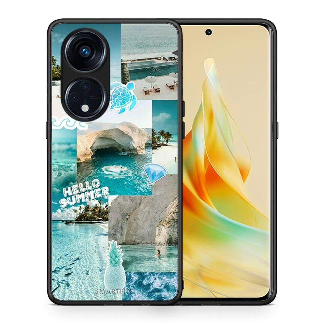 Θήκη Oppo A98 Aesthetic Summer από τη Smartfits με σχέδιο στο πίσω μέρος και μαύρο περίβλημα | Oppo A98 Aesthetic Summer Case with Colorful Back and Black Bezels