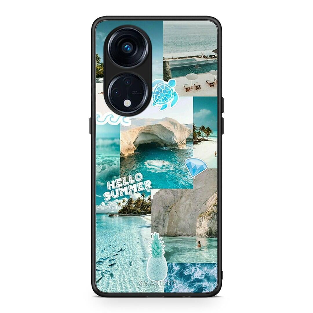 Θήκη Oppo A98 Aesthetic Summer από τη Smartfits με σχέδιο στο πίσω μέρος και μαύρο περίβλημα | Oppo A98 Aesthetic Summer Case with Colorful Back and Black Bezels