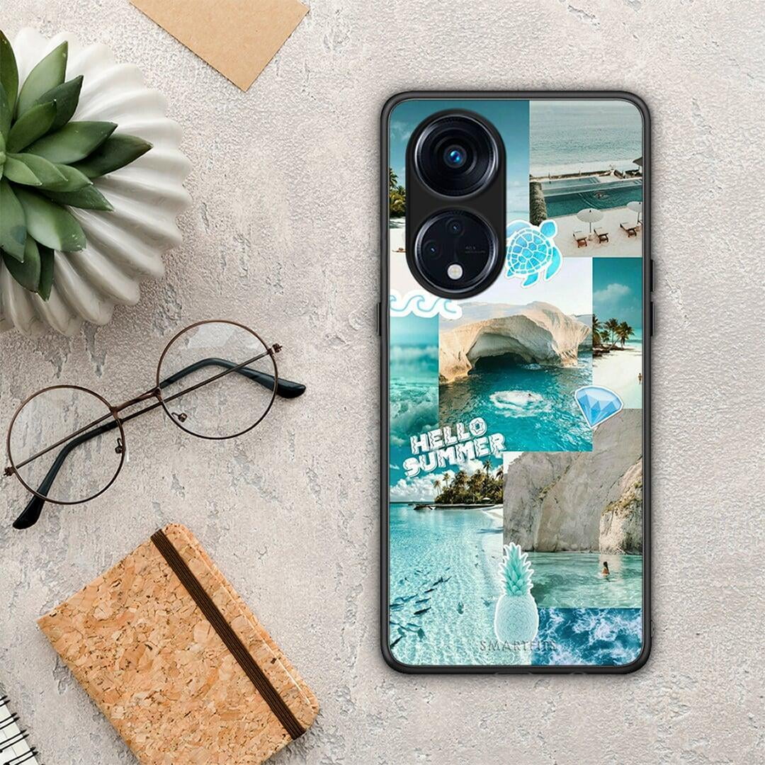 Θήκη Oppo A98 Aesthetic Summer από τη Smartfits με σχέδιο στο πίσω μέρος και μαύρο περίβλημα | Oppo A98 Aesthetic Summer Case with Colorful Back and Black Bezels