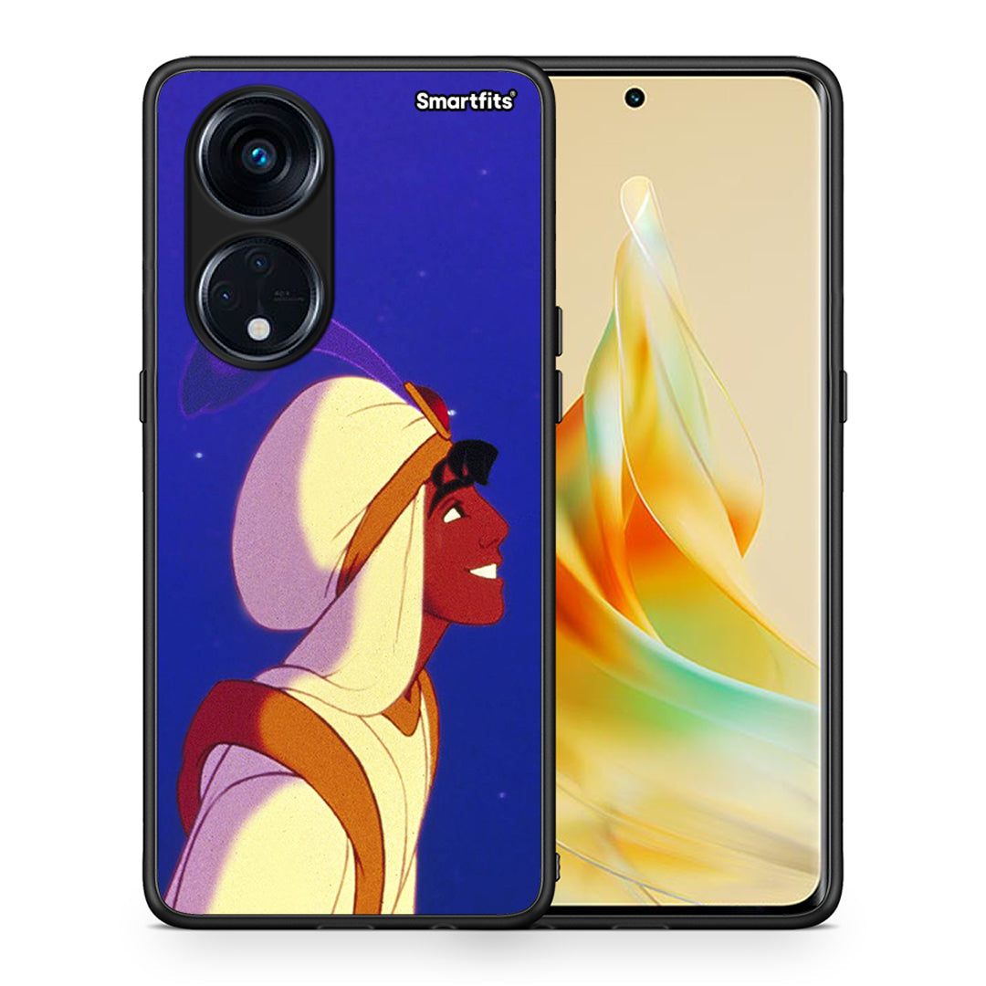 Θήκη Oppo A98 Alladin And Jasmine Love 1 από τη Smartfits με σχέδιο στο πίσω μέρος και μαύρο περίβλημα | Oppo A98 Alladin And Jasmine Love 1 Case with Colorful Back and Black Bezels