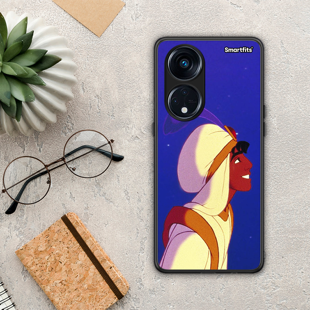 Θήκη Oppo A98 Alladin And Jasmine Love 1 από τη Smartfits με σχέδιο στο πίσω μέρος και μαύρο περίβλημα | Oppo A98 Alladin And Jasmine Love 1 Case with Colorful Back and Black Bezels