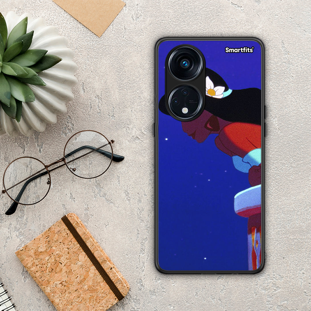 Θήκη Oppo A98 Alladin And Jasmine Love 2 από τη Smartfits με σχέδιο στο πίσω μέρος και μαύρο περίβλημα | Oppo A98 Alladin And Jasmine Love 2 Case with Colorful Back and Black Bezels