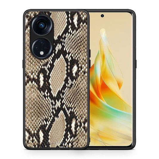 Θήκη Oppo A98 Animal Fashion Snake από τη Smartfits με σχέδιο στο πίσω μέρος και μαύρο περίβλημα | Oppo A98 Animal Fashion Snake Case with Colorful Back and Black Bezels