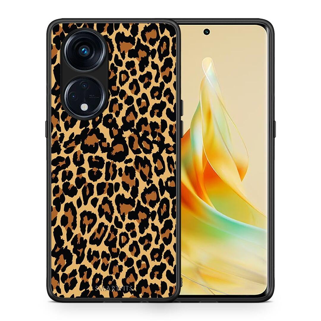 Θήκη Oppo A98 Animal Leopard από τη Smartfits με σχέδιο στο πίσω μέρος και μαύρο περίβλημα | Oppo A98 Animal Leopard Case with Colorful Back and Black Bezels