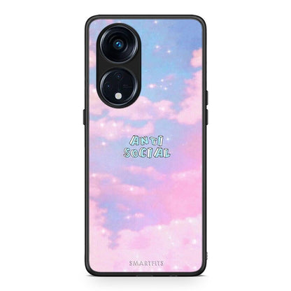 Θήκη Oppo A98 Anti Social από τη Smartfits με σχέδιο στο πίσω μέρος και μαύρο περίβλημα | Oppo A98 Anti Social Case with Colorful Back and Black Bezels