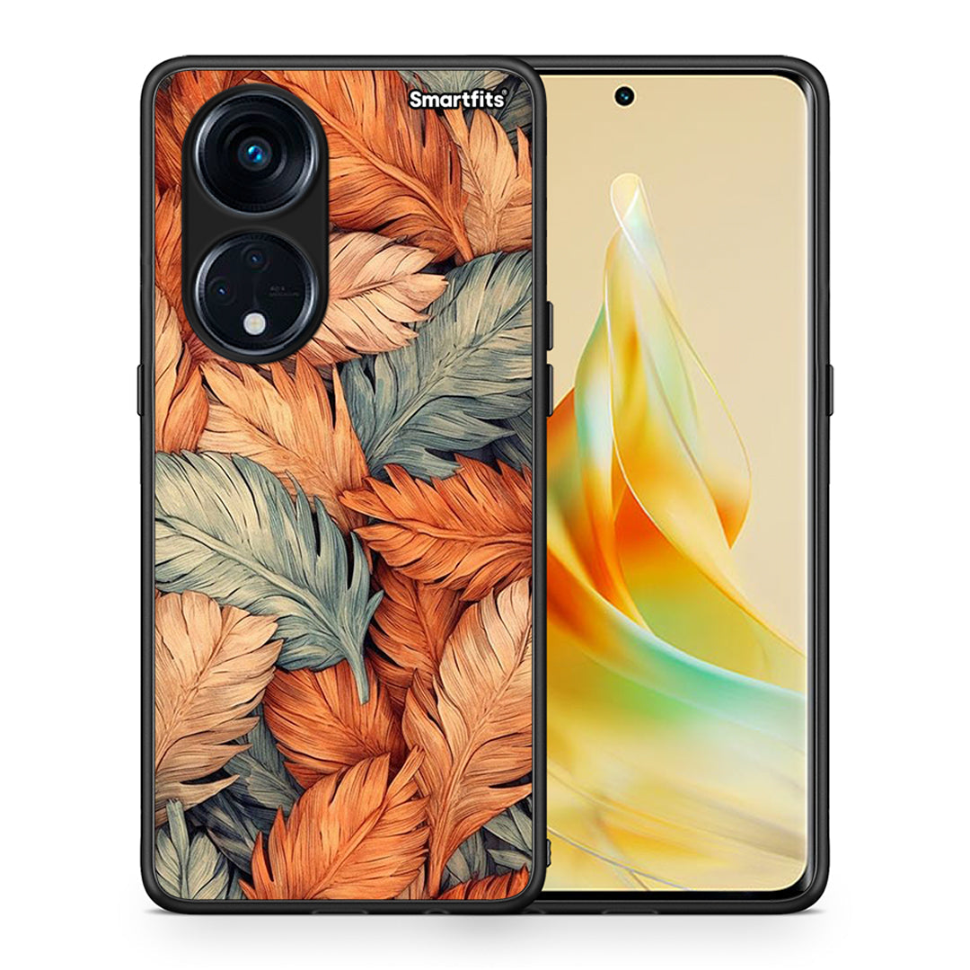 Θήκη Oppo A98 Autumn Leaves από τη Smartfits με σχέδιο στο πίσω μέρος και μαύρο περίβλημα | Oppo A98 Autumn Leaves Case with Colorful Back and Black Bezels