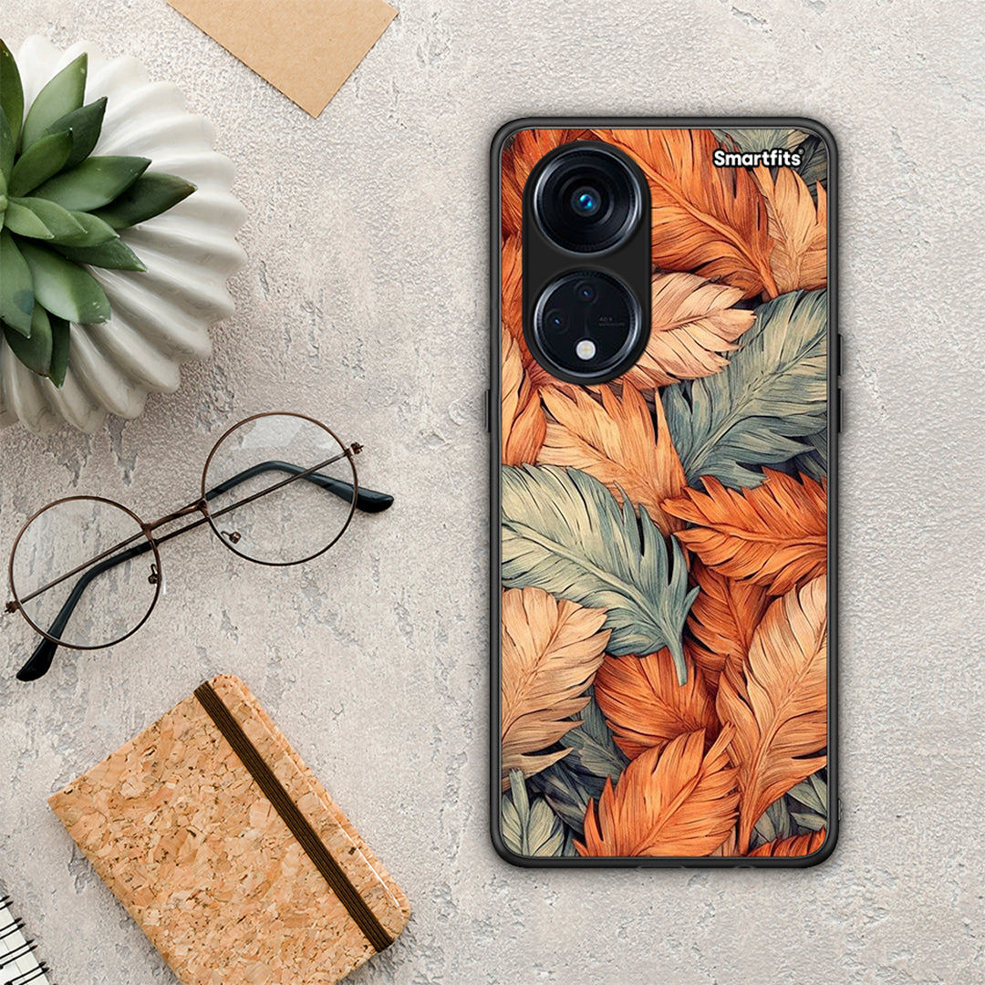 Θήκη Oppo A98 Autumn Leaves από τη Smartfits με σχέδιο στο πίσω μέρος και μαύρο περίβλημα | Oppo A98 Autumn Leaves Case with Colorful Back and Black Bezels