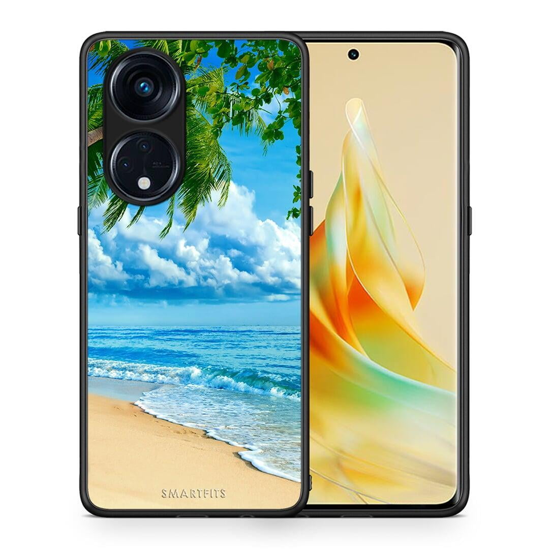 Θήκη Oppo A98 Beautiful Beach από τη Smartfits με σχέδιο στο πίσω μέρος και μαύρο περίβλημα | Oppo A98 Beautiful Beach Case with Colorful Back and Black Bezels