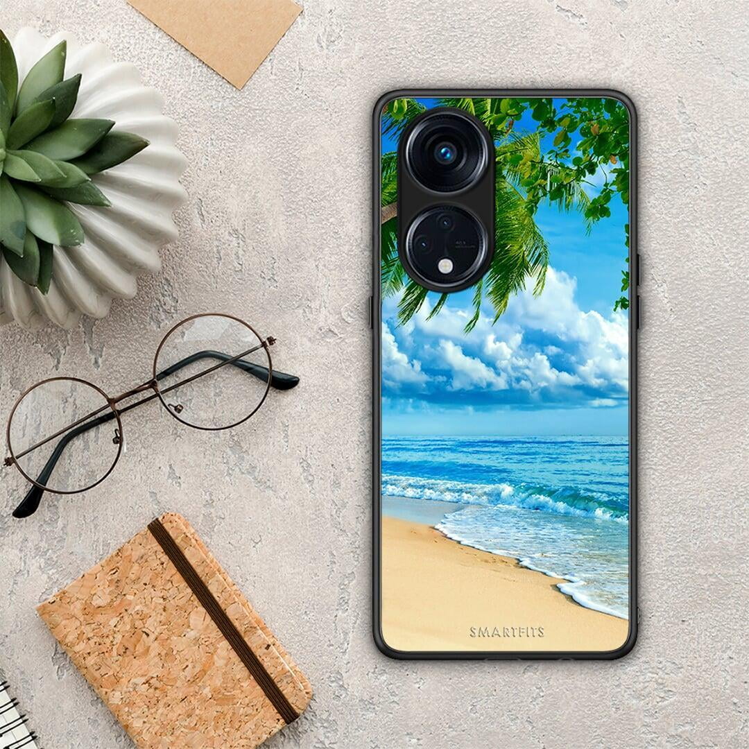 Θήκη Oppo A98 Beautiful Beach από τη Smartfits με σχέδιο στο πίσω μέρος και μαύρο περίβλημα | Oppo A98 Beautiful Beach Case with Colorful Back and Black Bezels