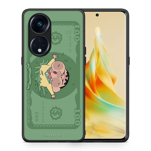 Θήκη Oppo A98 Big Money από τη Smartfits με σχέδιο στο πίσω μέρος και μαύρο περίβλημα | Oppo A98 Big Money Case with Colorful Back and Black Bezels