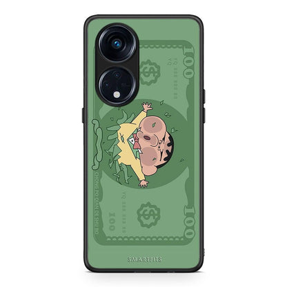 Θήκη Oppo A98 Big Money από τη Smartfits με σχέδιο στο πίσω μέρος και μαύρο περίβλημα | Oppo A98 Big Money Case with Colorful Back and Black Bezels