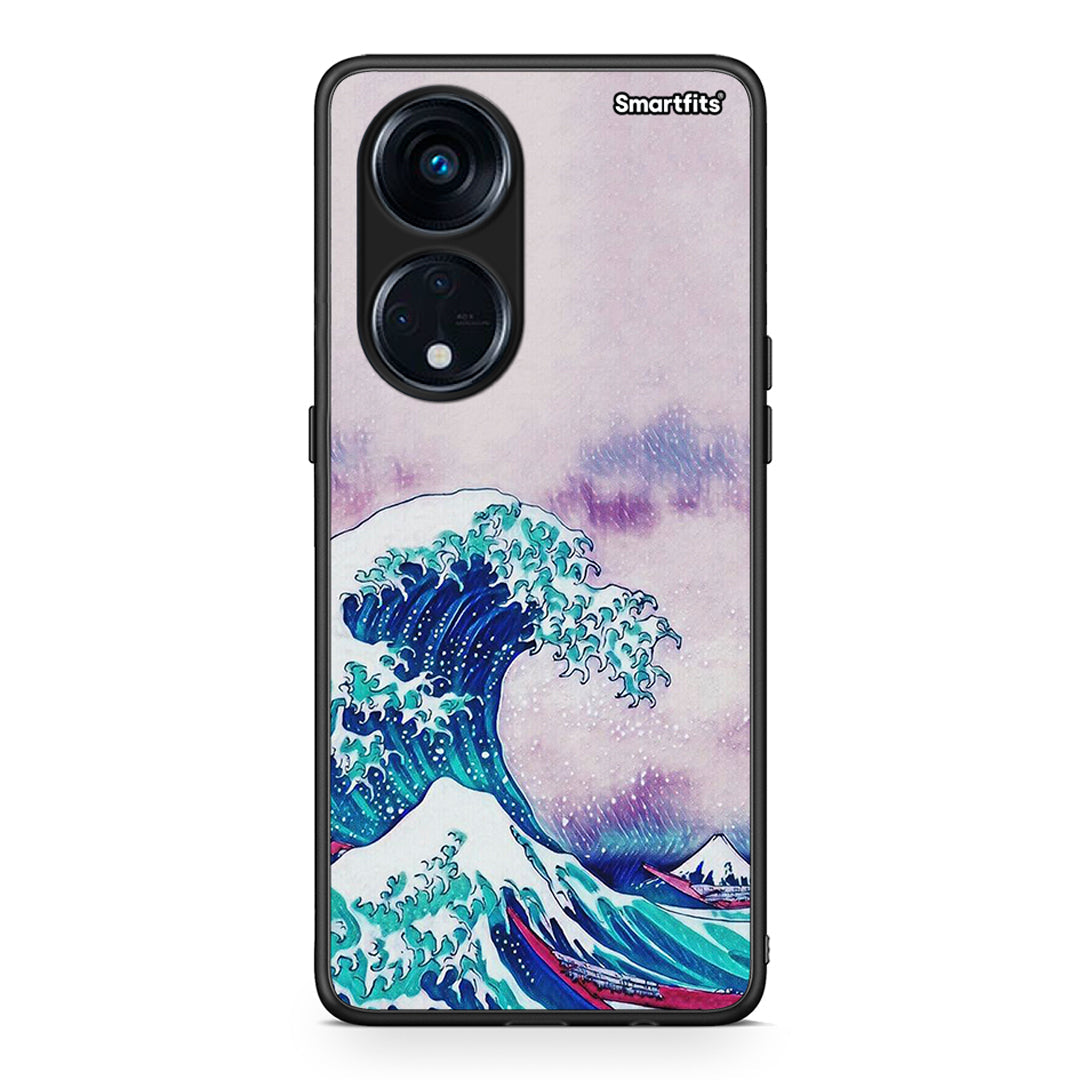 Θήκη Oppo Reno8T 5G / A1 Pro Blue Waves από τη Smartfits με σχέδιο στο πίσω μέρος και μαύρο περίβλημα | Oppo Reno8T 5G / A1 Pro Blue Waves Case with Colorful Back and Black Bezels