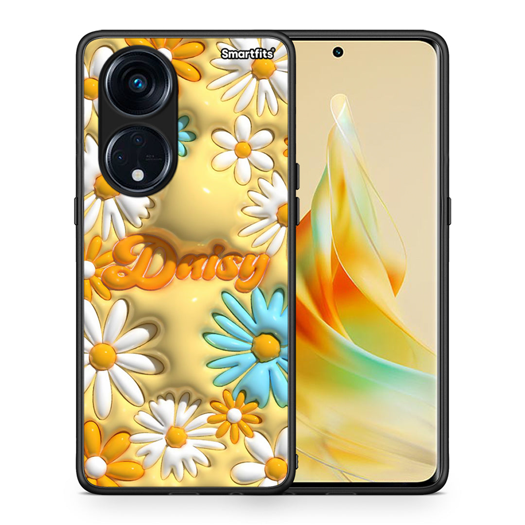 Θήκη Oppo A98 Bubble Daisies από τη Smartfits με σχέδιο στο πίσω μέρος και μαύρο περίβλημα | Oppo A98 Bubble Daisies Case with Colorful Back and Black Bezels