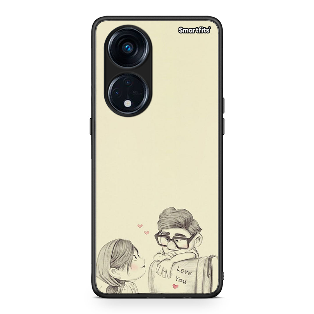 Θήκη Oppo A98 Carl And Ellie από τη Smartfits με σχέδιο στο πίσω μέρος και μαύρο περίβλημα | Oppo A98 Carl And Ellie Case with Colorful Back and Black Bezels