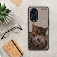 Thumbnail for Θήκη Oppo A98 Cats In Love από τη Smartfits με σχέδιο στο πίσω μέρος και μαύρο περίβλημα | Oppo A98 Cats In Love Case with Colorful Back and Black Bezels