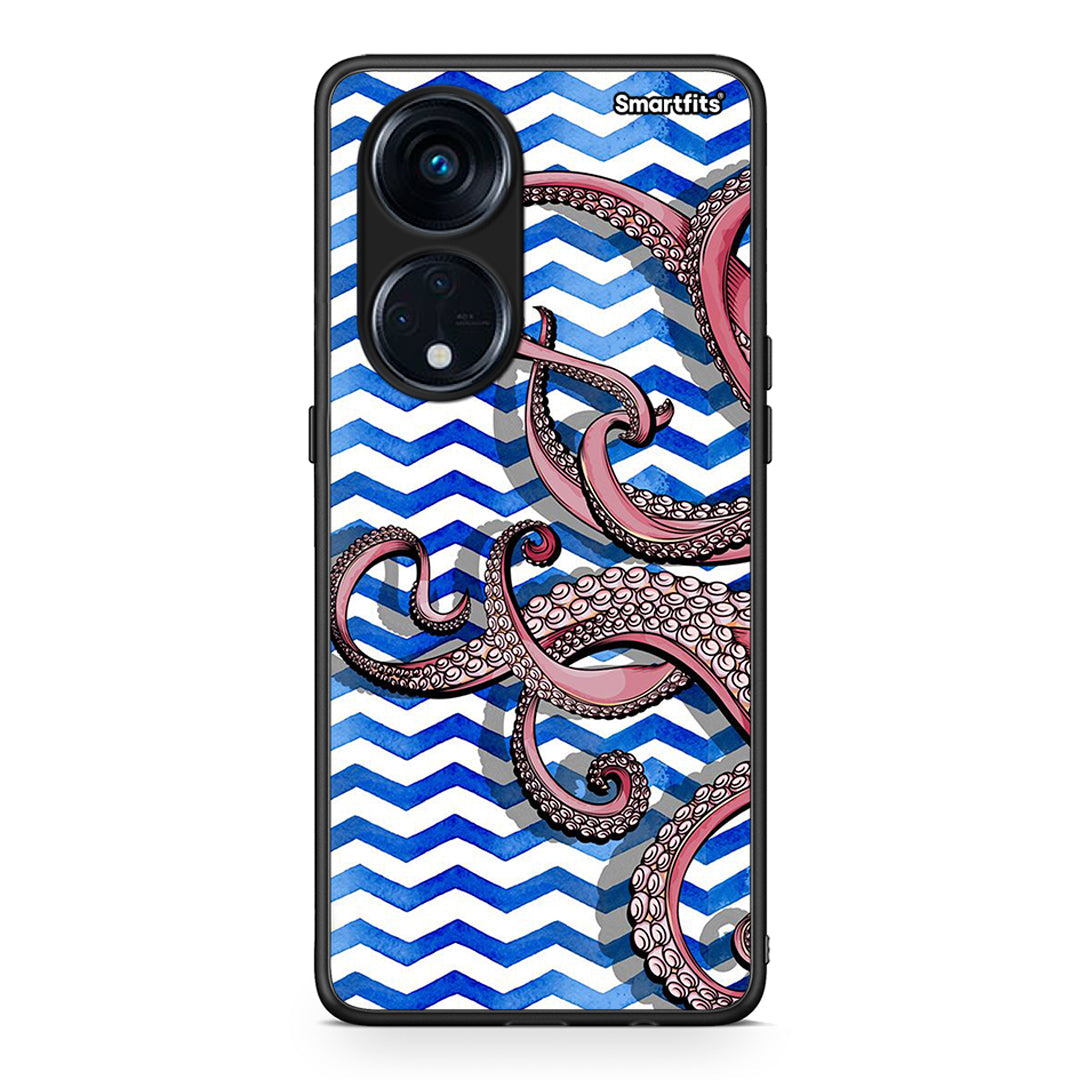 Θήκη Oppo Reno8T 5G / A1 Pro Chevron Devilfish από τη Smartfits με σχέδιο στο πίσω μέρος και μαύρο περίβλημα | Oppo Reno8T 5G / A1 Pro Chevron Devilfish Case with Colorful Back and Black Bezels