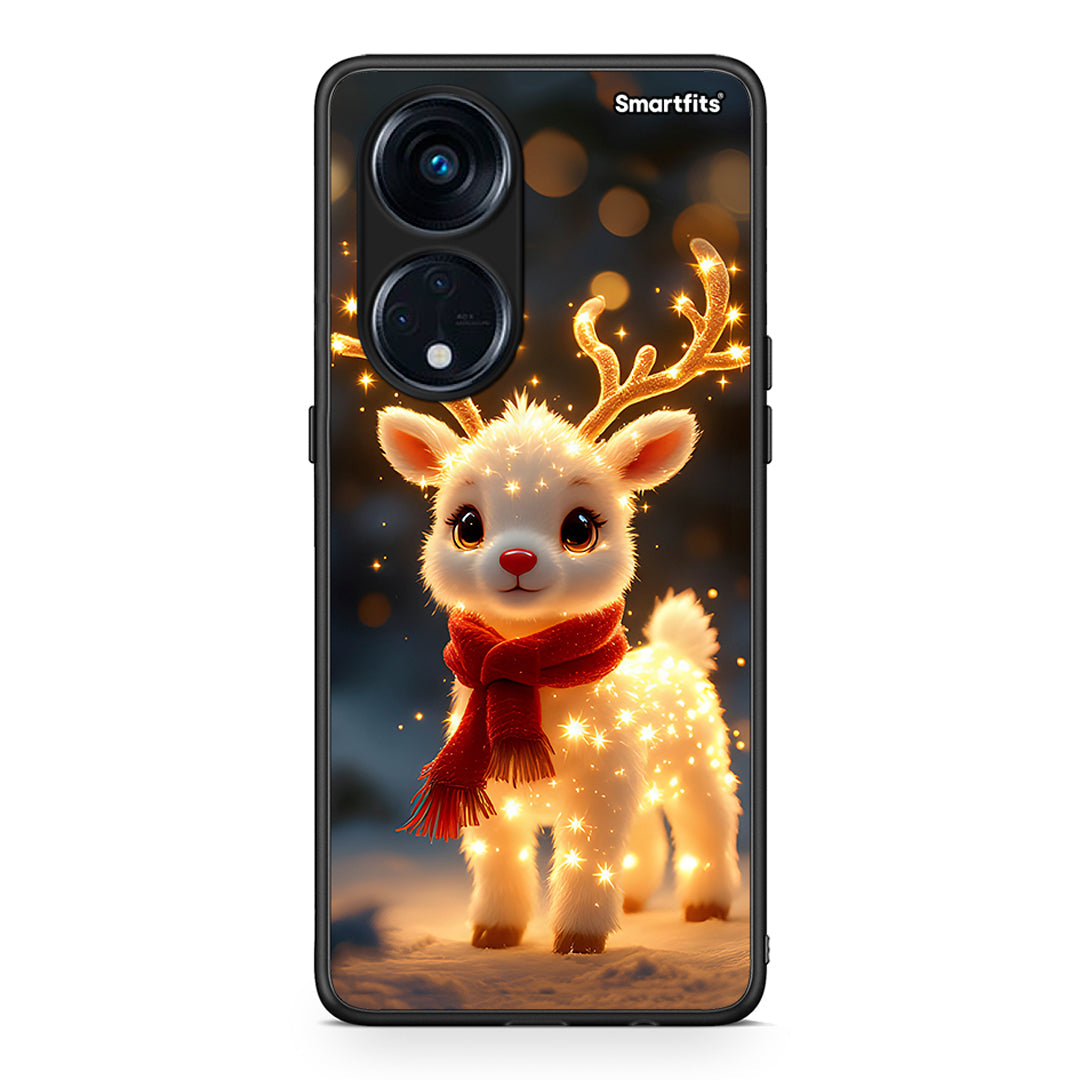 Θήκη Oppo A98 Christmas Cutie από τη Smartfits με σχέδιο στο πίσω μέρος και μαύρο περίβλημα | Oppo A98 Christmas Cutie Case with Colorful Back and Black Bezels