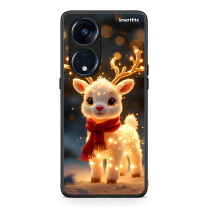 Θήκη Oppo A98 Christmas Cutie από τη Smartfits με σχέδιο στο πίσω μέρος και μαύρο περίβλημα | Oppo A98 Christmas Cutie Case with Colorful Back and Black Bezels