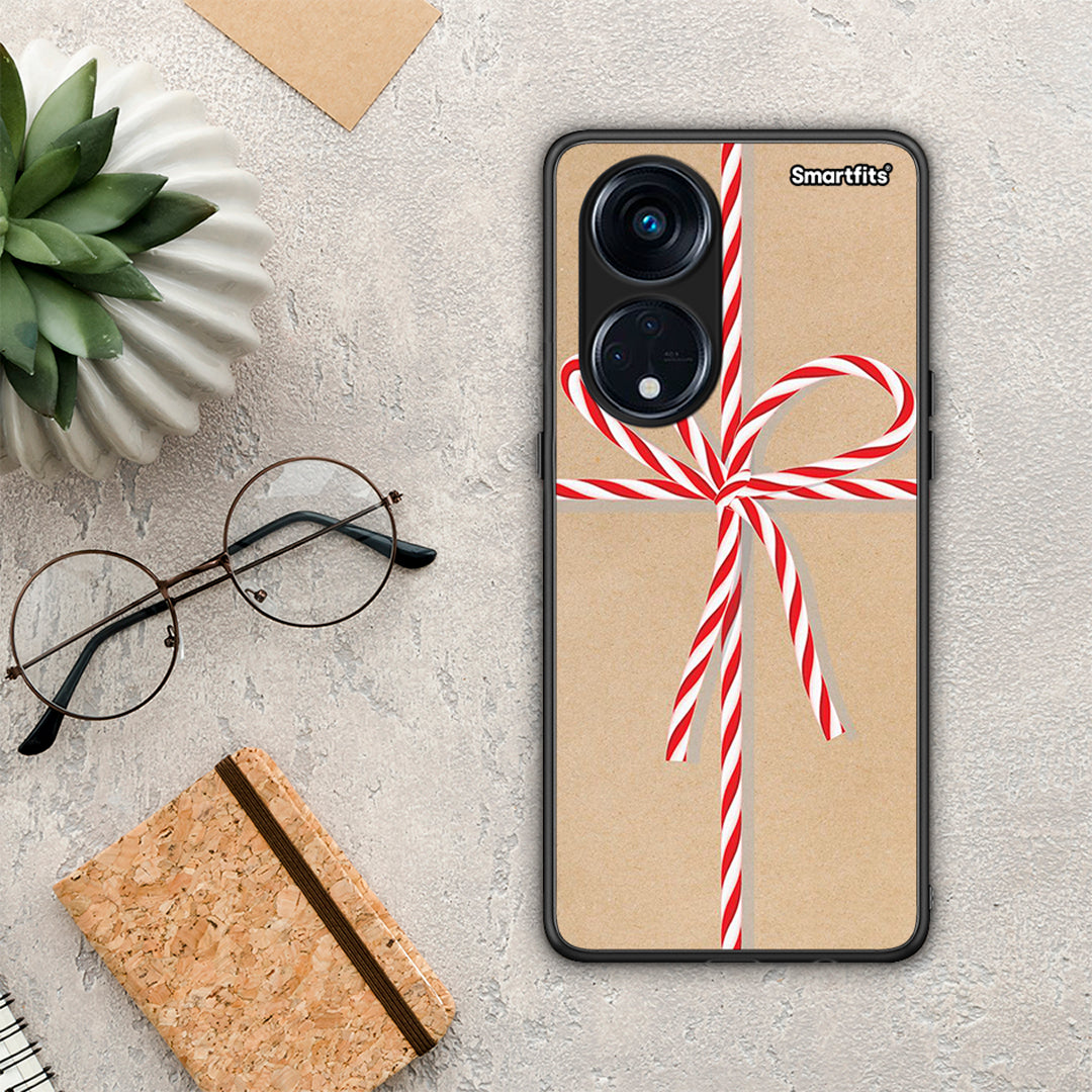 Θήκη Oppo A98 Christmas Gift από τη Smartfits με σχέδιο στο πίσω μέρος και μαύρο περίβλημα | Oppo A98 Christmas Gift Case with Colorful Back and Black Bezels