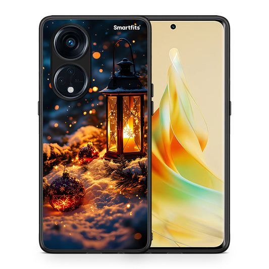 Θήκη Oppo A98 Christmas Ornaments από τη Smartfits με σχέδιο στο πίσω μέρος και μαύρο περίβλημα | Oppo A98 Christmas Ornaments Case with Colorful Back and Black Bezels