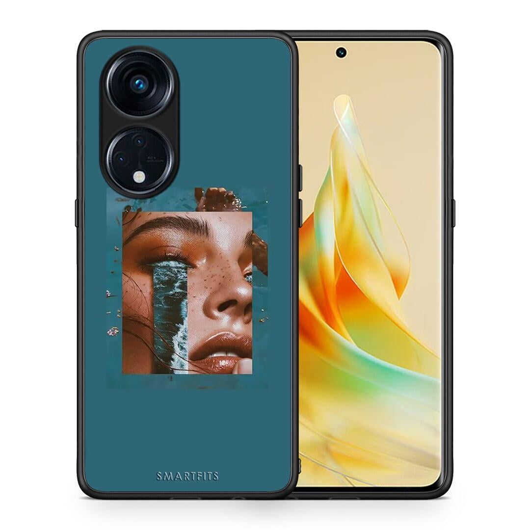 Θήκη Oppo A98 Cry An Ocean από τη Smartfits με σχέδιο στο πίσω μέρος και μαύρο περίβλημα | Oppo A98 Cry An Ocean Case with Colorful Back and Black Bezels