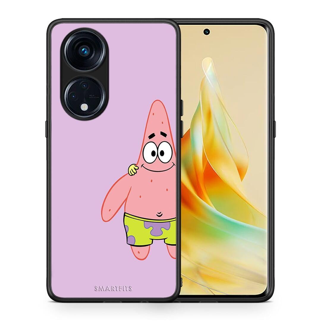 Θήκη Oppo A98 Friends Patrick από τη Smartfits με σχέδιο στο πίσω μέρος και μαύρο περίβλημα | Oppo A98 Friends Patrick Case with Colorful Back and Black Bezels