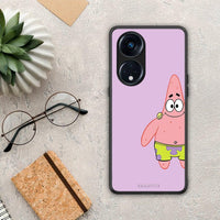 Thumbnail for Θήκη Oppo A98 Friends Patrick από τη Smartfits με σχέδιο στο πίσω μέρος και μαύρο περίβλημα | Oppo A98 Friends Patrick Case with Colorful Back and Black Bezels