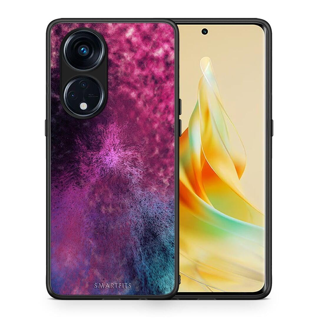 Θήκη Oppo A98 Galactic Aurora από τη Smartfits με σχέδιο στο πίσω μέρος και μαύρο περίβλημα | Oppo A98 Galactic Aurora Case with Colorful Back and Black Bezels
