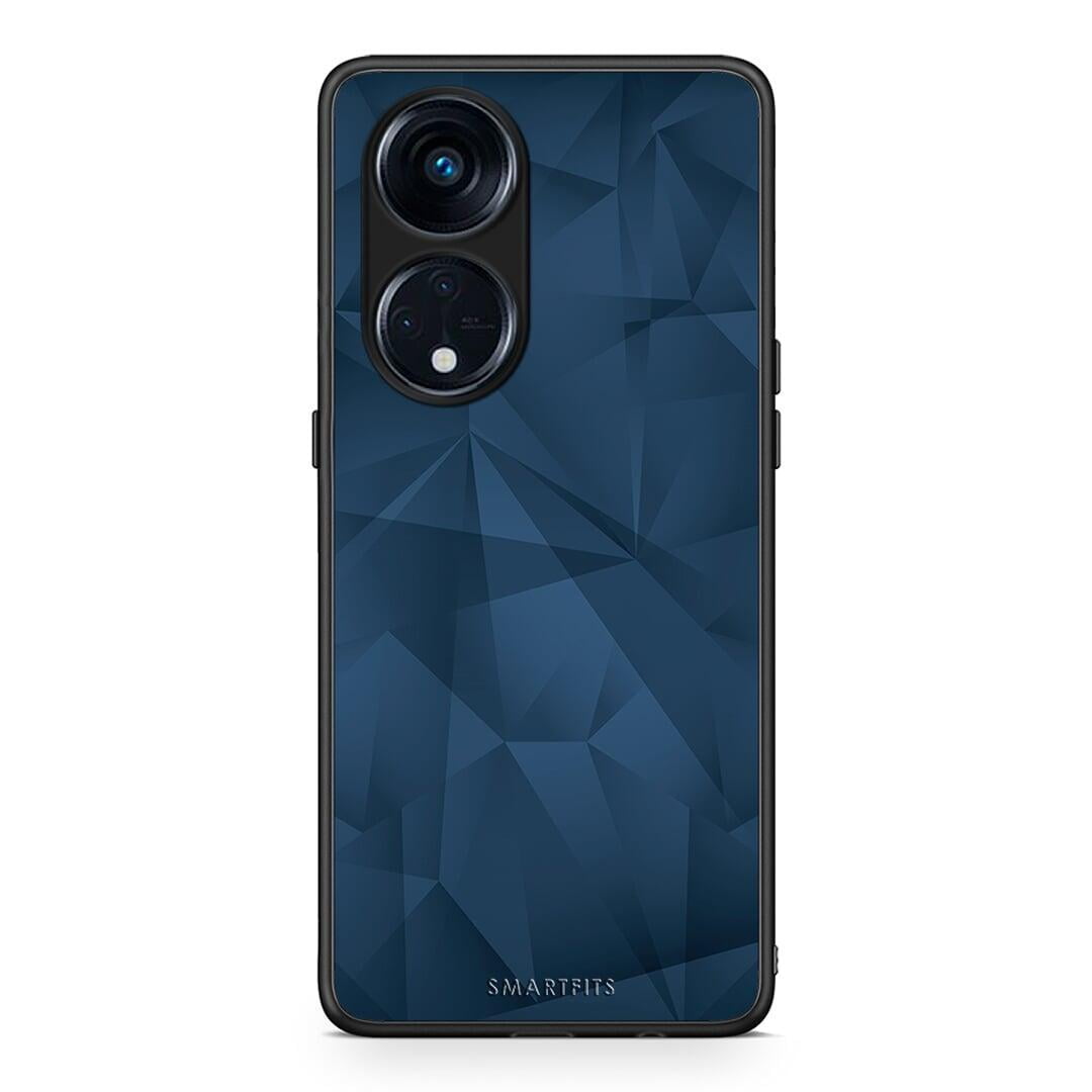 Θήκη Oppo A98 Geometric Blue Abstract από τη Smartfits με σχέδιο στο πίσω μέρος και μαύρο περίβλημα | Oppo A98 Geometric Blue Abstract Case with Colorful Back and Black Bezels