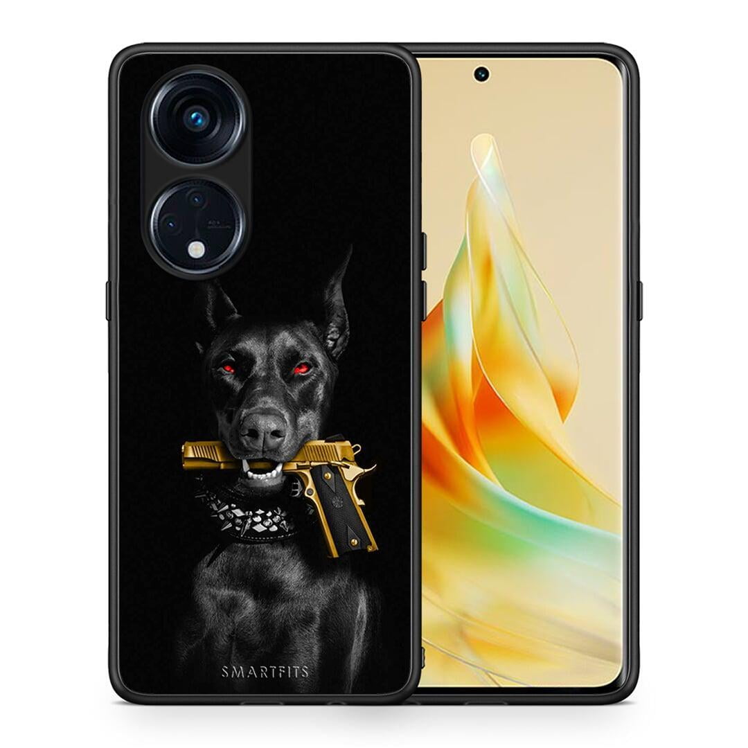 Θήκη Oppo A98 Golden Gun από τη Smartfits με σχέδιο στο πίσω μέρος και μαύρο περίβλημα | Oppo A98 Golden Gun Case with Colorful Back and Black Bezels