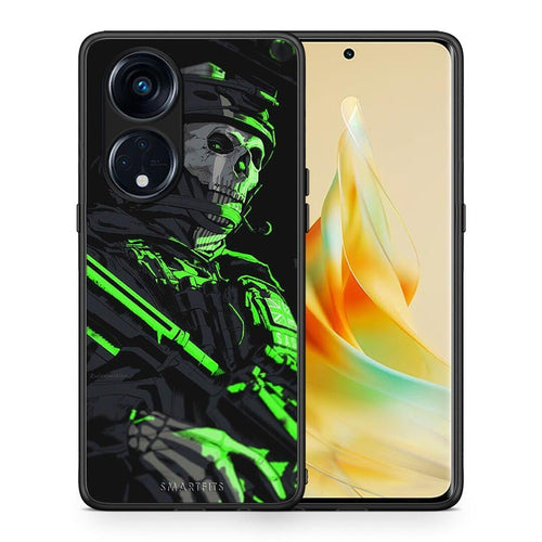 Θήκη Oppo A98 Green Soldier από τη Smartfits με σχέδιο στο πίσω μέρος και μαύρο περίβλημα | Oppo A98 Green Soldier Case with Colorful Back and Black Bezels