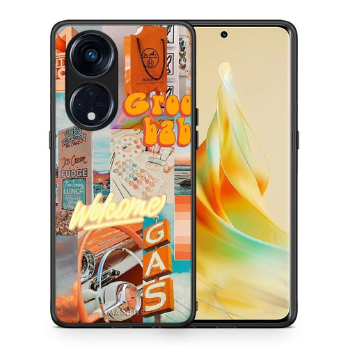 Θήκη Oppo A98 Groovy Babe από τη Smartfits με σχέδιο στο πίσω μέρος και μαύρο περίβλημα | Oppo A98 Groovy Babe Case with Colorful Back and Black Bezels