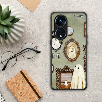 Θήκη Oppo A98 Halloween Ghost Season από τη Smartfits με σχέδιο στο πίσω μέρος και μαύρο περίβλημα | Oppo A98 Halloween Ghost Season Case with Colorful Back and Black Bezels