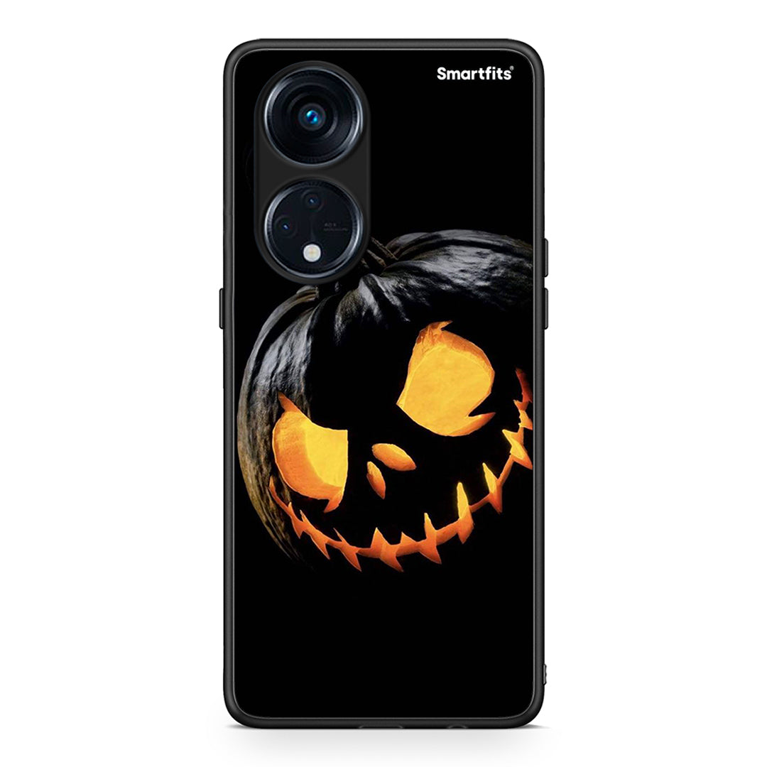 Θήκη Oppo A98 Halloween Scary Pumpkin από τη Smartfits με σχέδιο στο πίσω μέρος και μαύρο περίβλημα | Oppo A98 Halloween Scary Pumpkin Case with Colorful Back and Black Bezels