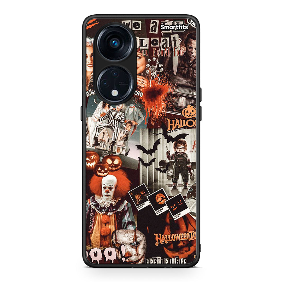 Θήκη Oppo A98 Halloween Spooky Season από τη Smartfits με σχέδιο στο πίσω μέρος και μαύρο περίβλημα | Oppo A98 Halloween Spooky Season Case with Colorful Back and Black Bezels